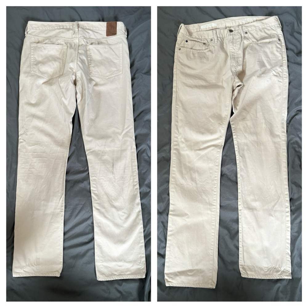 Gap 1969 Natural White Slim Pants 33x32